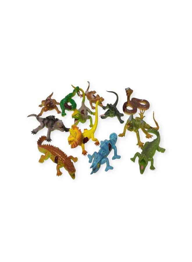 DIMAZO Small Kids Sea & Wild Animal Toys Sets for Fun, Educational, Spark Imagination and Learning (Multi Choice Sets) (Reptiles Animals) 12pcs - Image 2